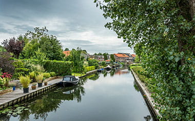 Canals in the city of Medemblik, Netherlands